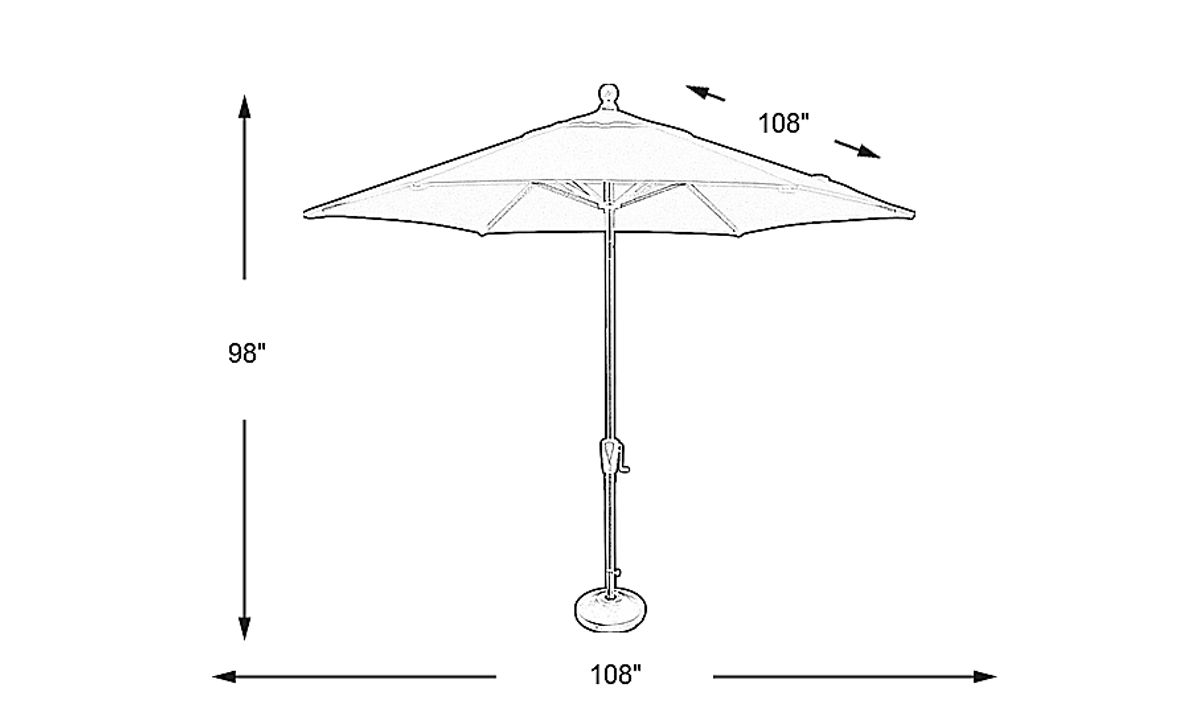 Coastal Point 9' Natural Outdoor Umbrella with 80 lb. Base
