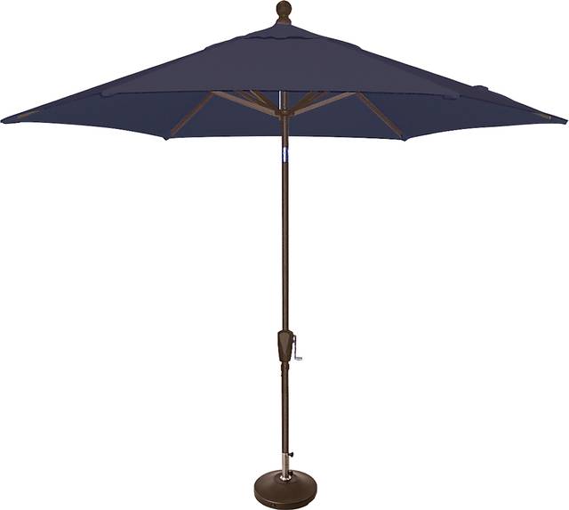 Coastal Point 9' Navy Outdoor Umbrella with 80 lb. Base - Thumbnail - Image 1