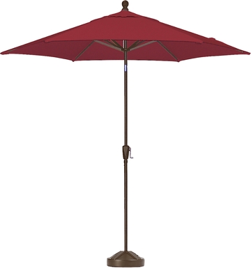 Coastal Point 9' Red Outdoor Umbrella with 50 lb. Base