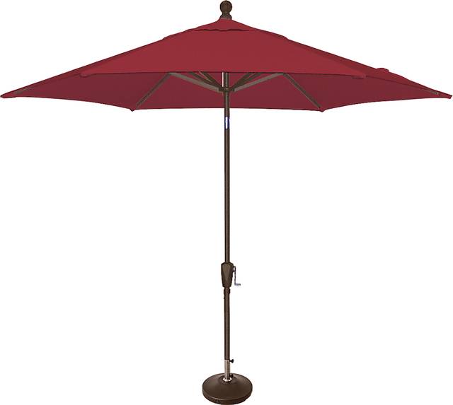 Coastal Point 9' Red Outdoor Umbrella with 80 lb. Base - Thumbnail - Image 1