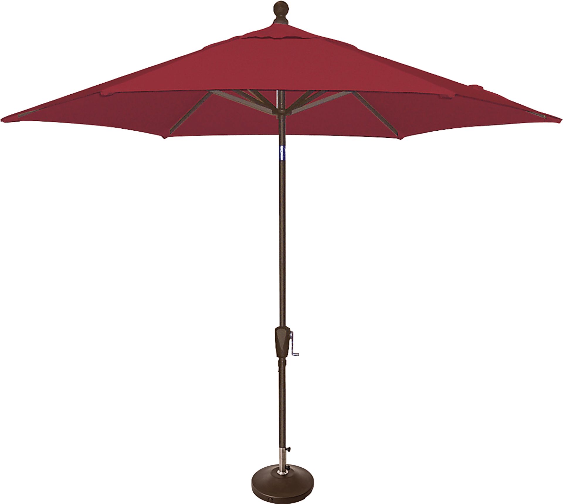 Coastal Point 9' Red Outdoor Umbrella with 80 lb. Base - Image 1