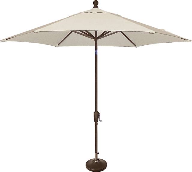 Coastal Point 9' Vanilla Outdoor Umbrella with 80 lb. Base - Thumbnail - Image 1