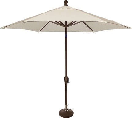 Coastal Point 9' Vanilla Outdoor Umbrella with 80 lb. Base