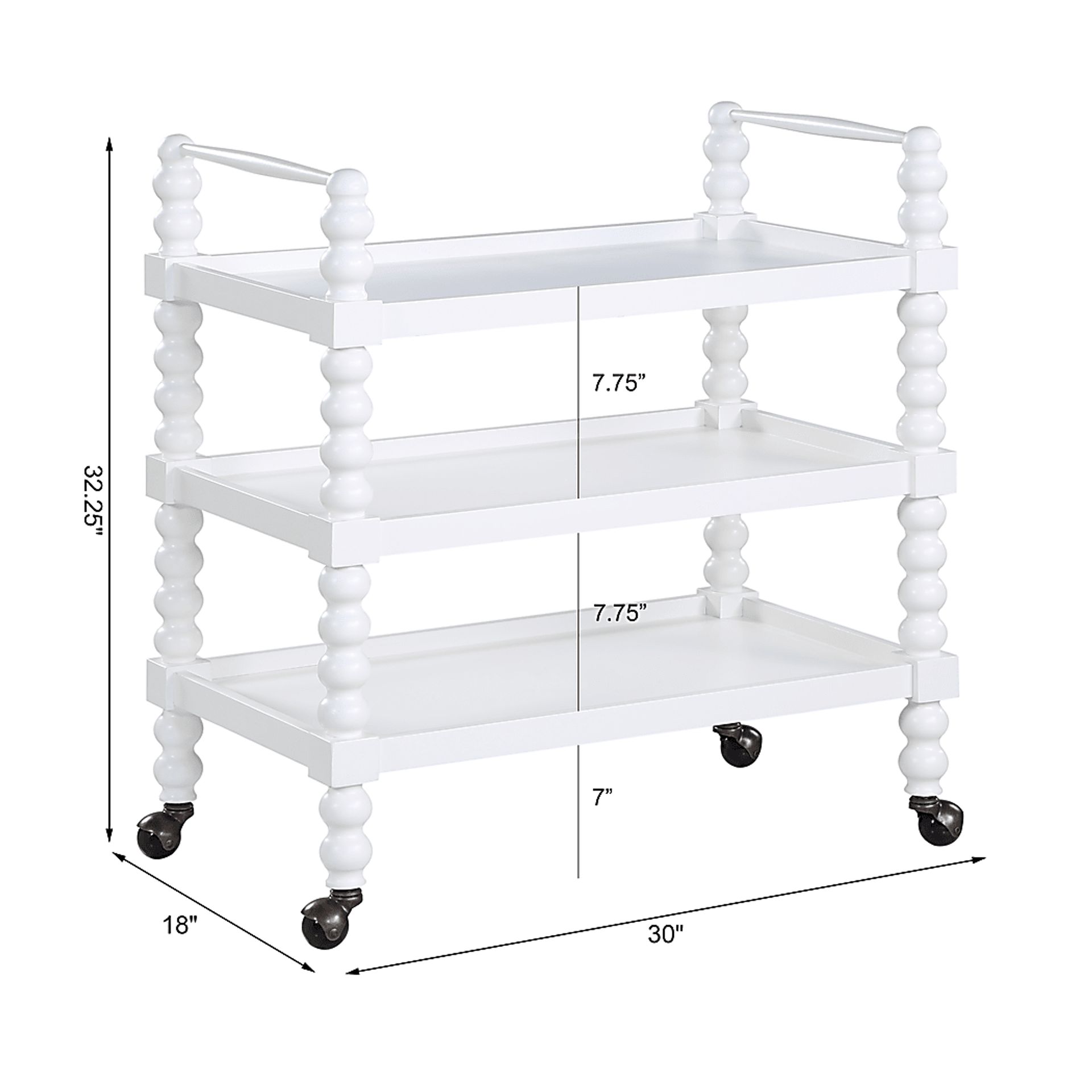 Coastina White Kitchen Cart - Image 8