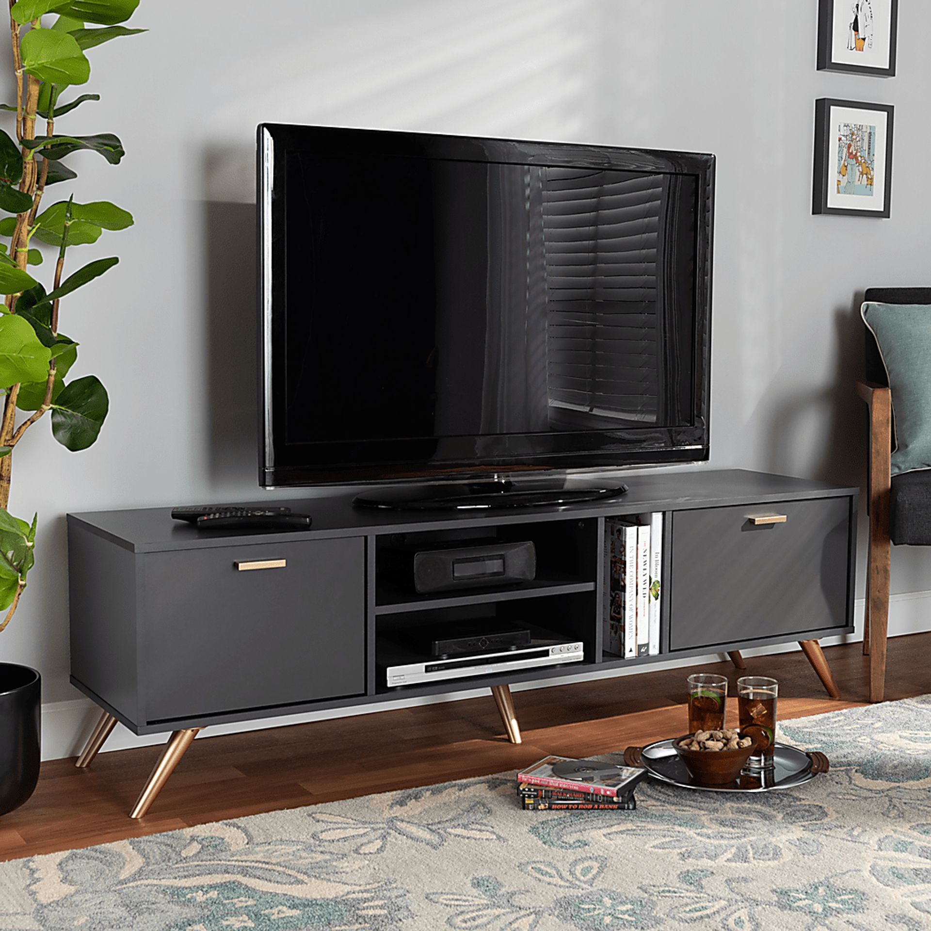 Cobblehill Dark Gray 63 in. Console - Image 7