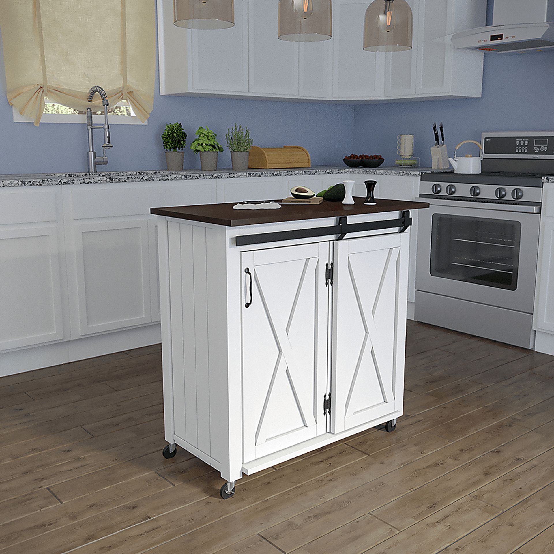 Cobworth White Kitchen Cart - Image 6