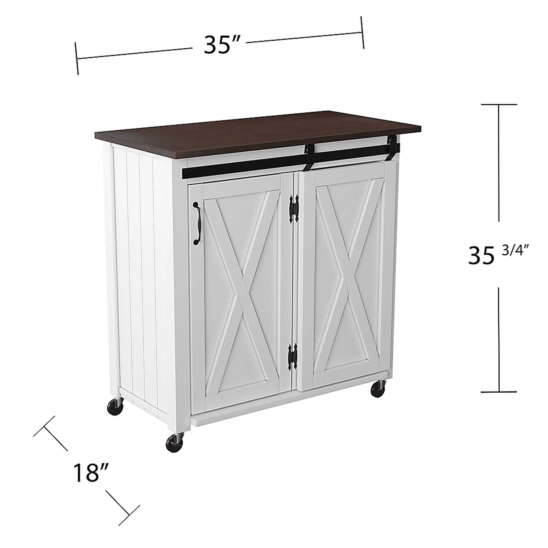 Cobworth White Kitchen Cart - Image 7