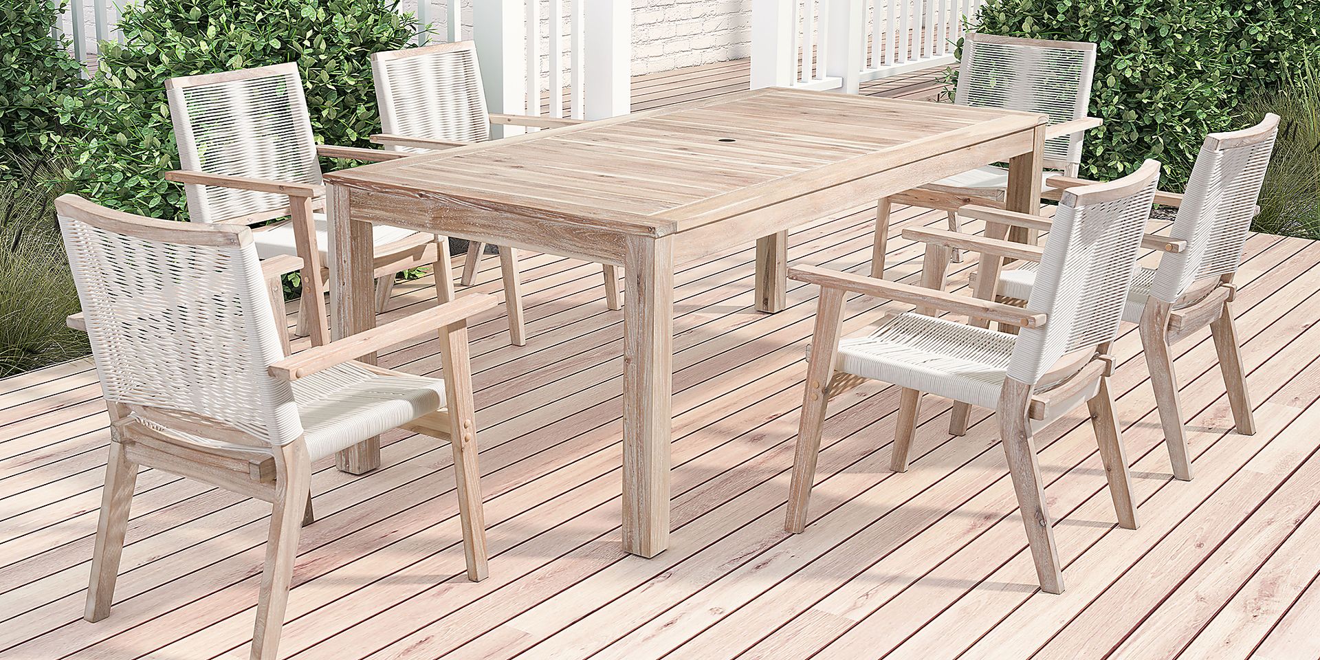 Coco Lagoon White 7 Pc Outdoor Dining Set - Image 1
