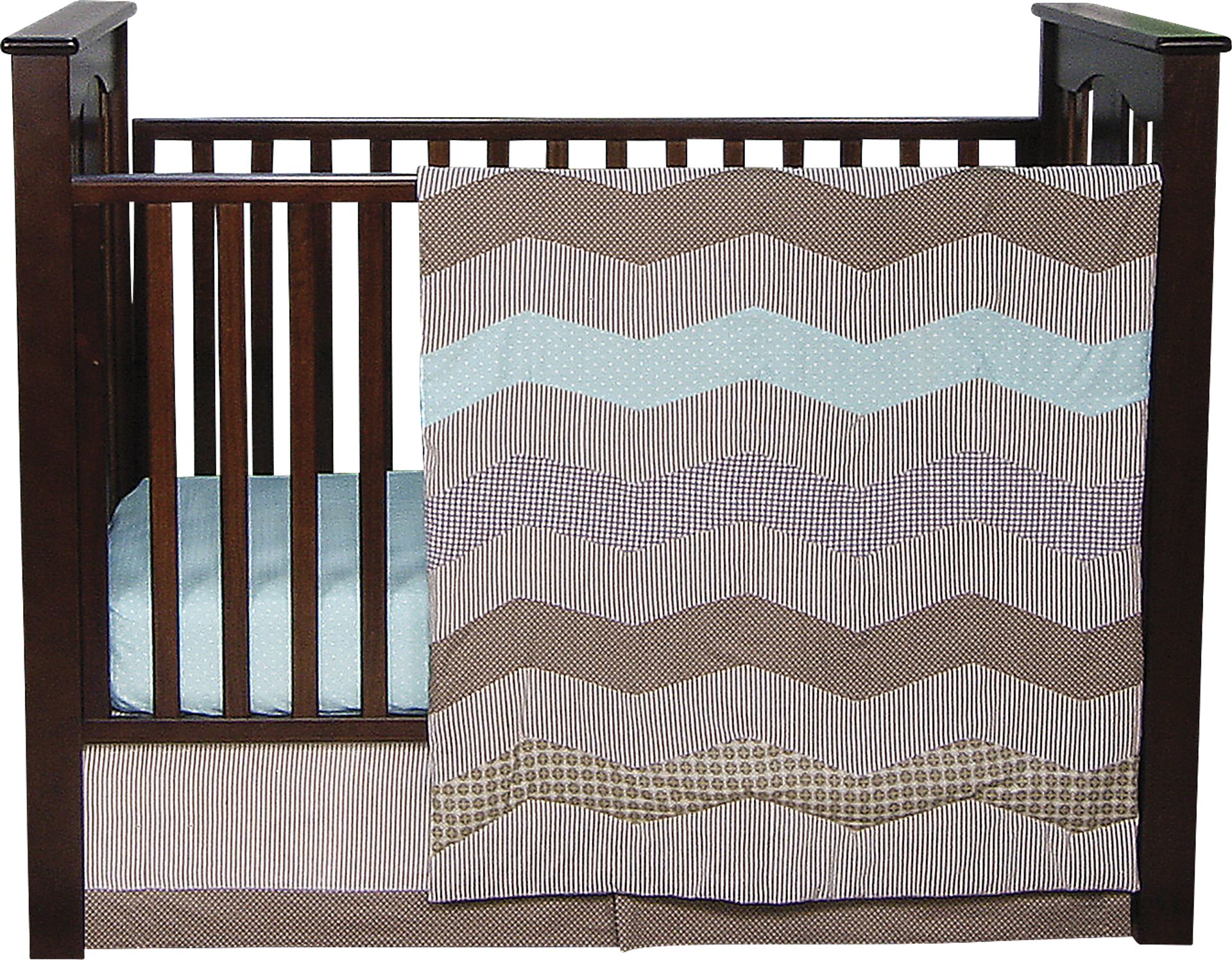 Cocoa Mint Gray Baby Bedding Set - Image 1