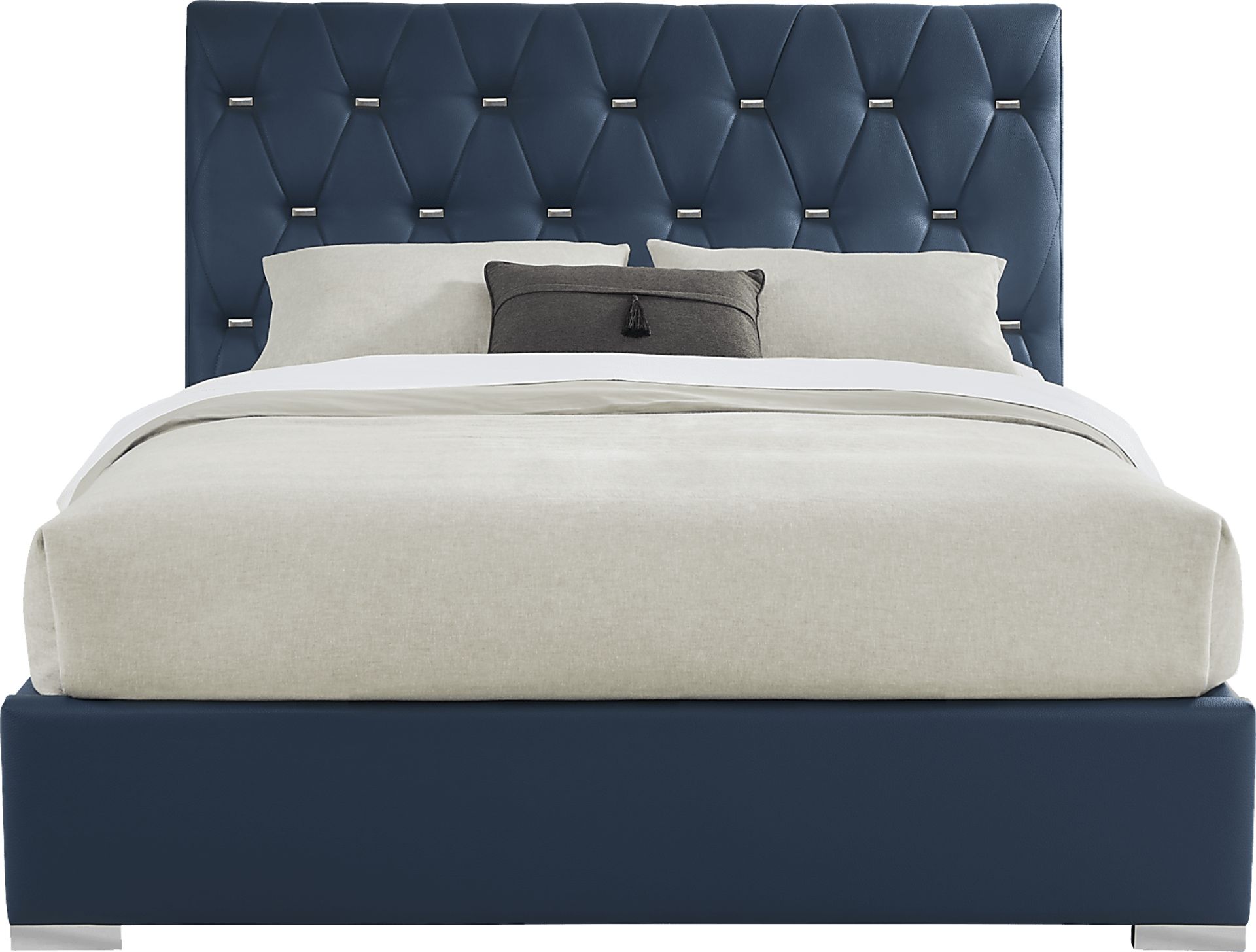 Coeval Court Blue 3 Pc King Upholstered Bed - Image 1