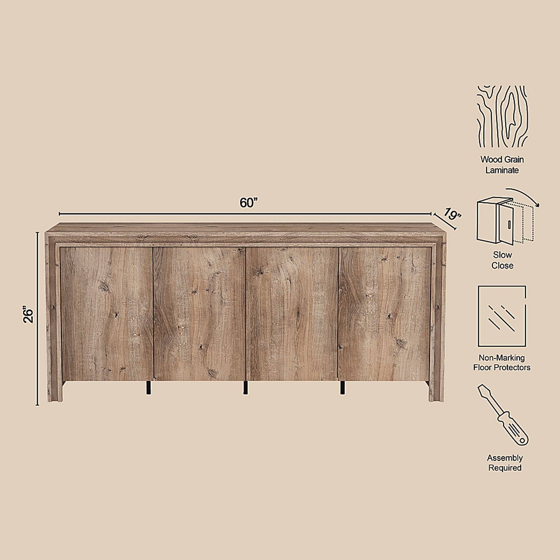 Cogge Brown Sideboard - Image 9