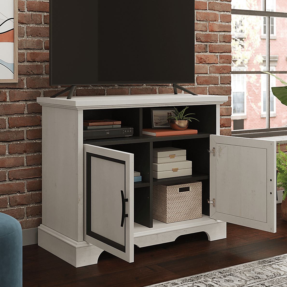 Cogonet White 36 in. Console