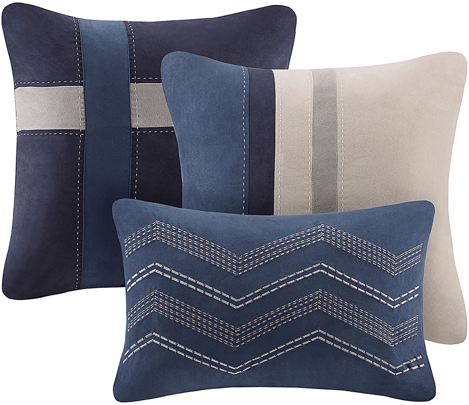 Colapissa Blue 7 Pc California King Comforter Set - Image 3