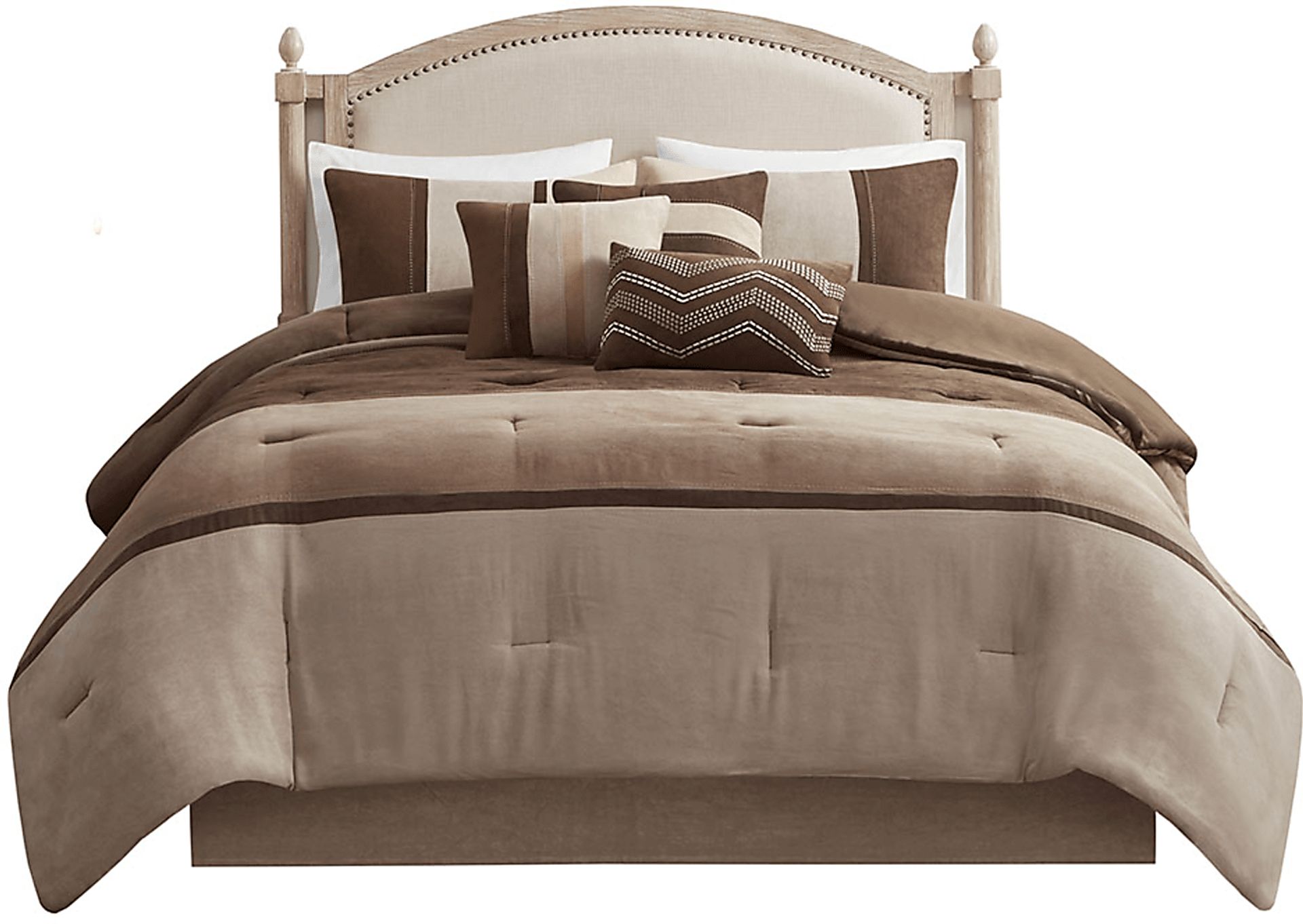 Colapissa Brown 7 Pc California King Comforter Set - Image 9