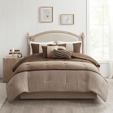 Colapissa Brown 7 Pc Queen Comforter Set
