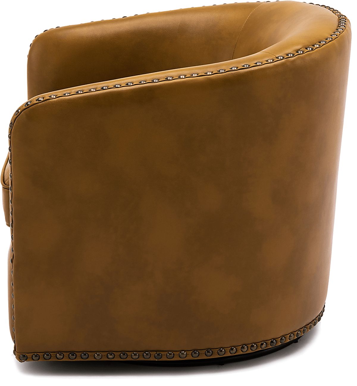 Colapissa Caramel Brown Polyester Fabric Swivel Chair | Rooms to Go