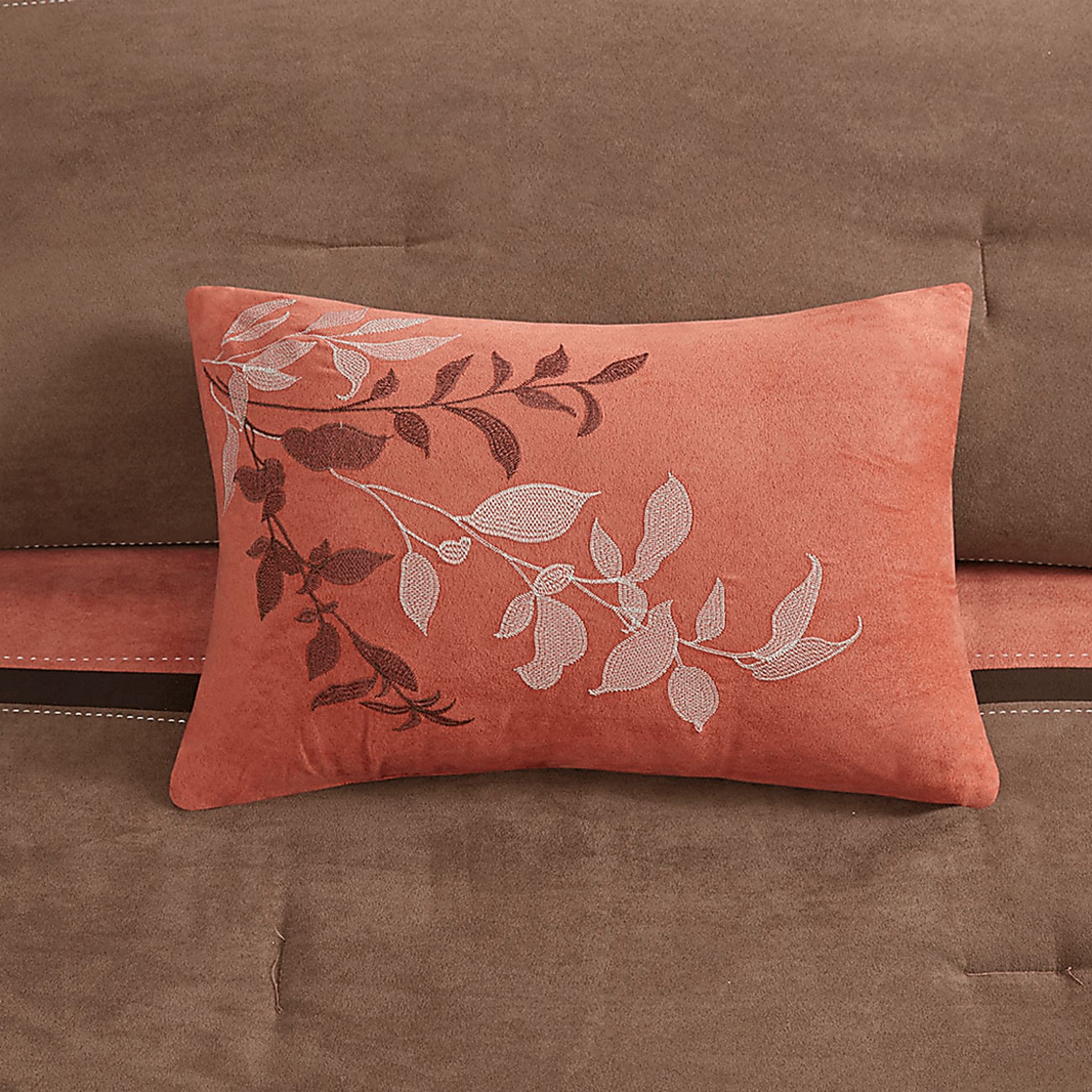 Colapissa Coral Brown 7 Pc King Comforter Set - Image 12