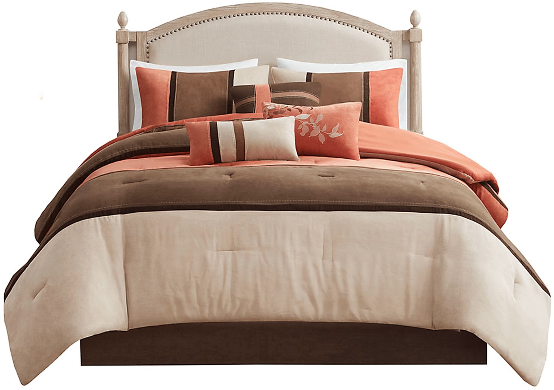 Colapissa Coral Brown 7 Pc King Comforter Set - Image 9