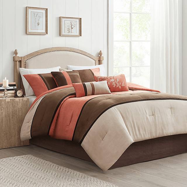 Colapissa Coral Brown 7 Pc Queen Comforter Set - Thumbnail - Image 5