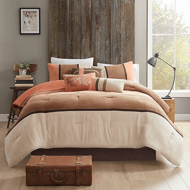 Colapissa Coral Brown 7 Pc Queen Comforter Set - Thumbnail - Image 6