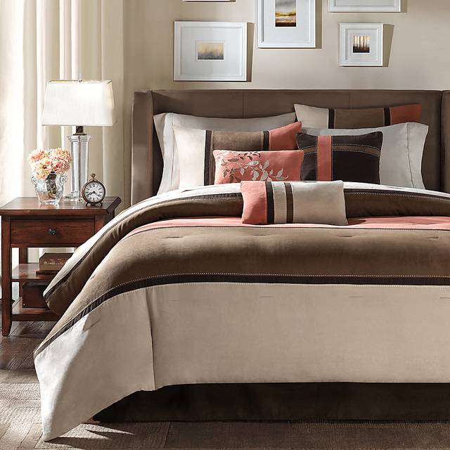 Colapissa Coral Brown 7 Pc Queen Comforter Set - Thumbnail - Image 8