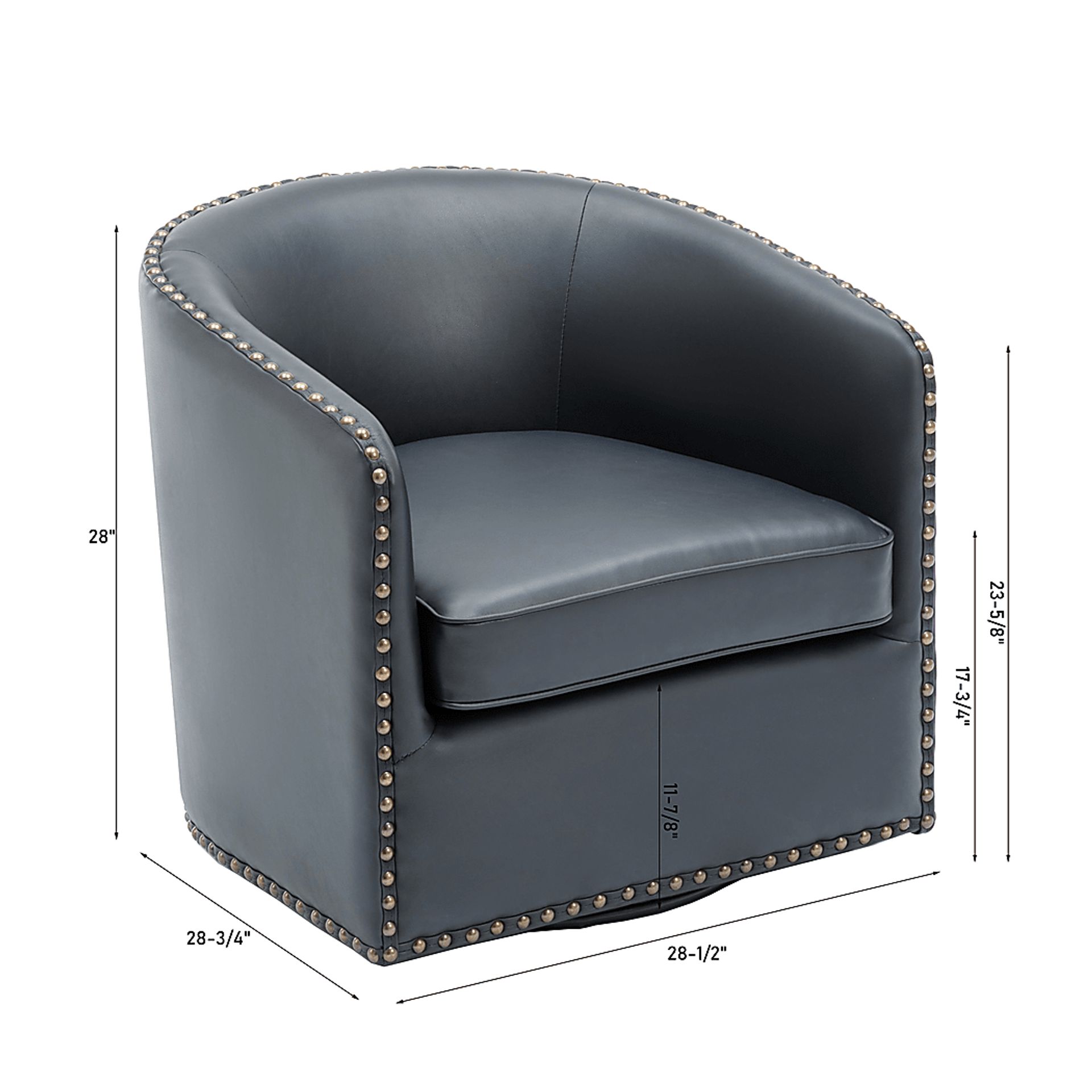 Colapissa Dark Blue Swivel Arm Chair - Image 13