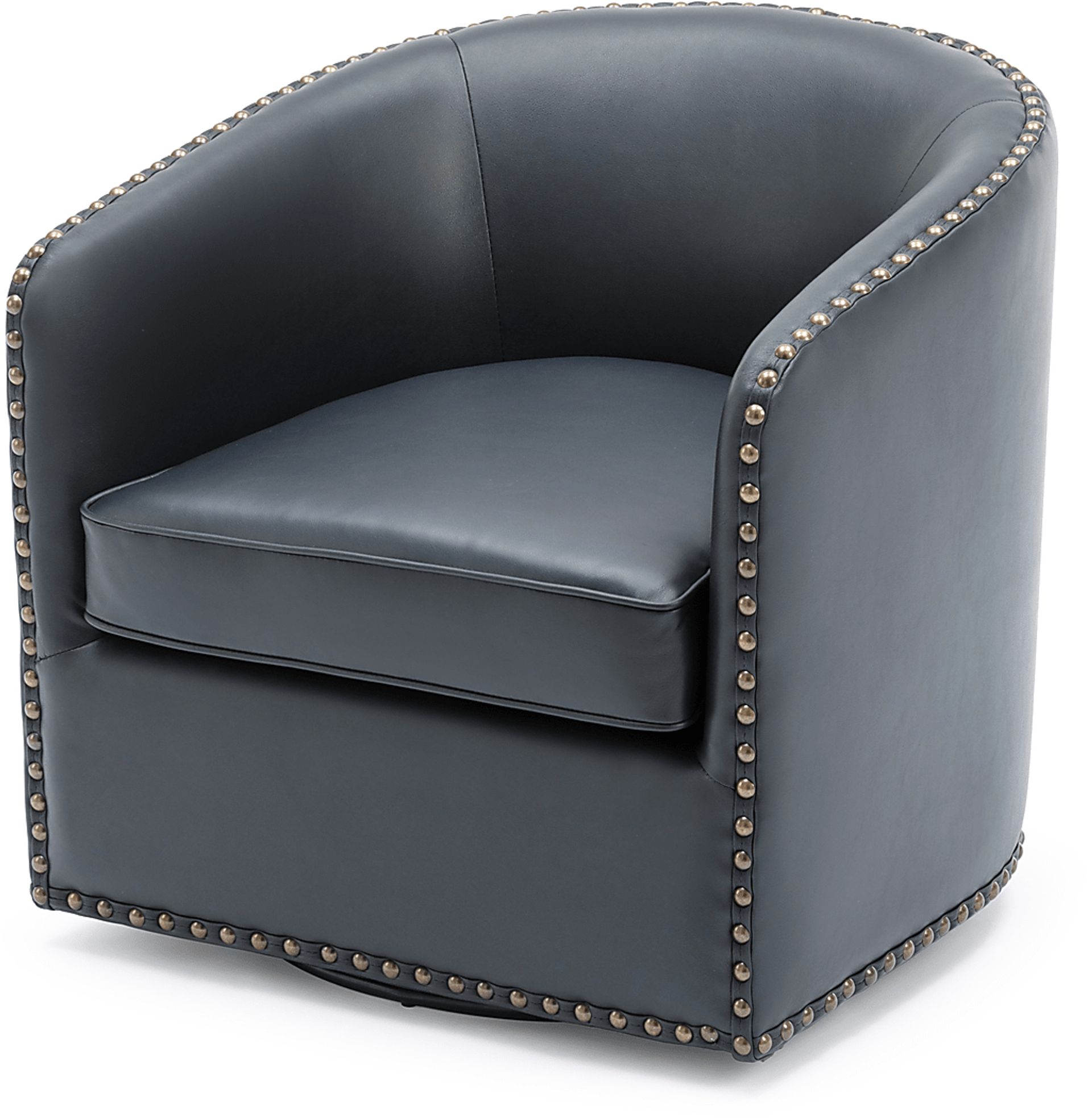 Colapissa Dark Blue Swivel Arm Chair - Image 2