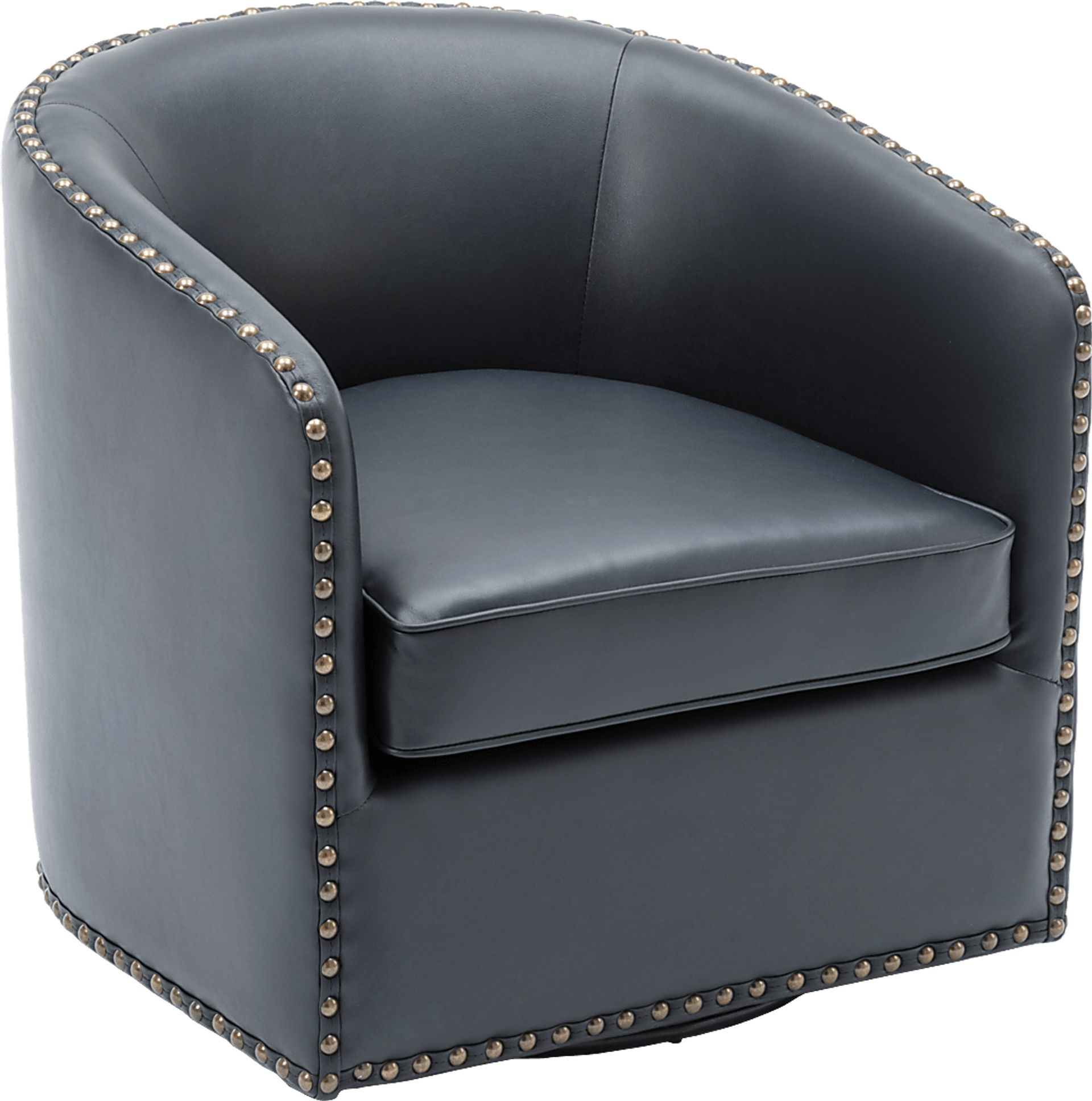 Colapissa Dark Blue Swivel Arm Chair - Image 1