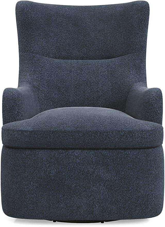 Colburn Navy Swivel Glider Accent Chair - Thumbnail - Image 2