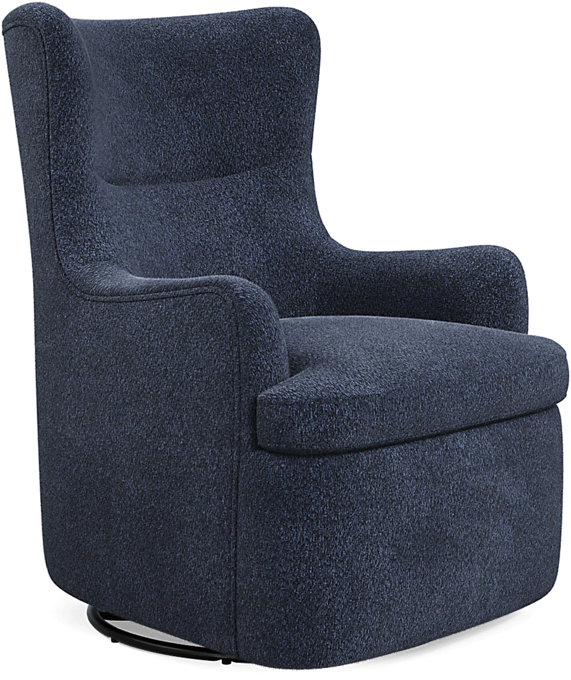Colburn Navy Swivel Glider Accent Chair - Image 1