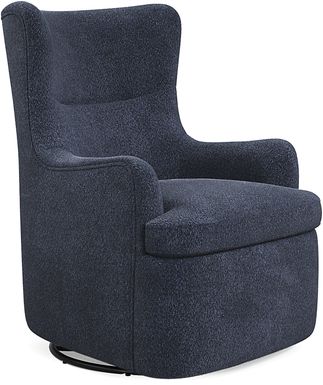 Colburn Navy Swivel Glider Accent Chair