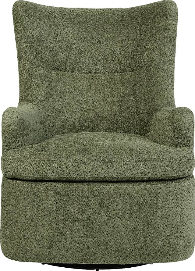 Colburn Olive Swivel Glider Accent Chair - Thumbnail - Image 2