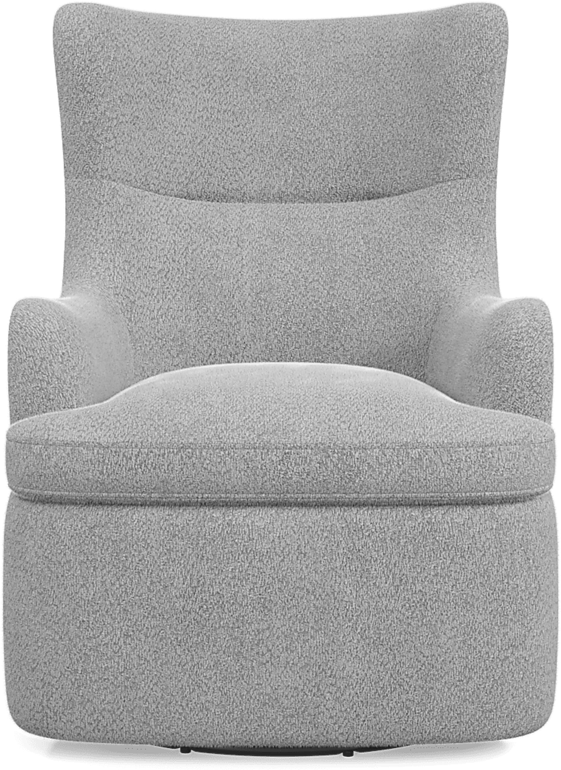Colburn Silver Swivel Glider Accent Chair - Image 2