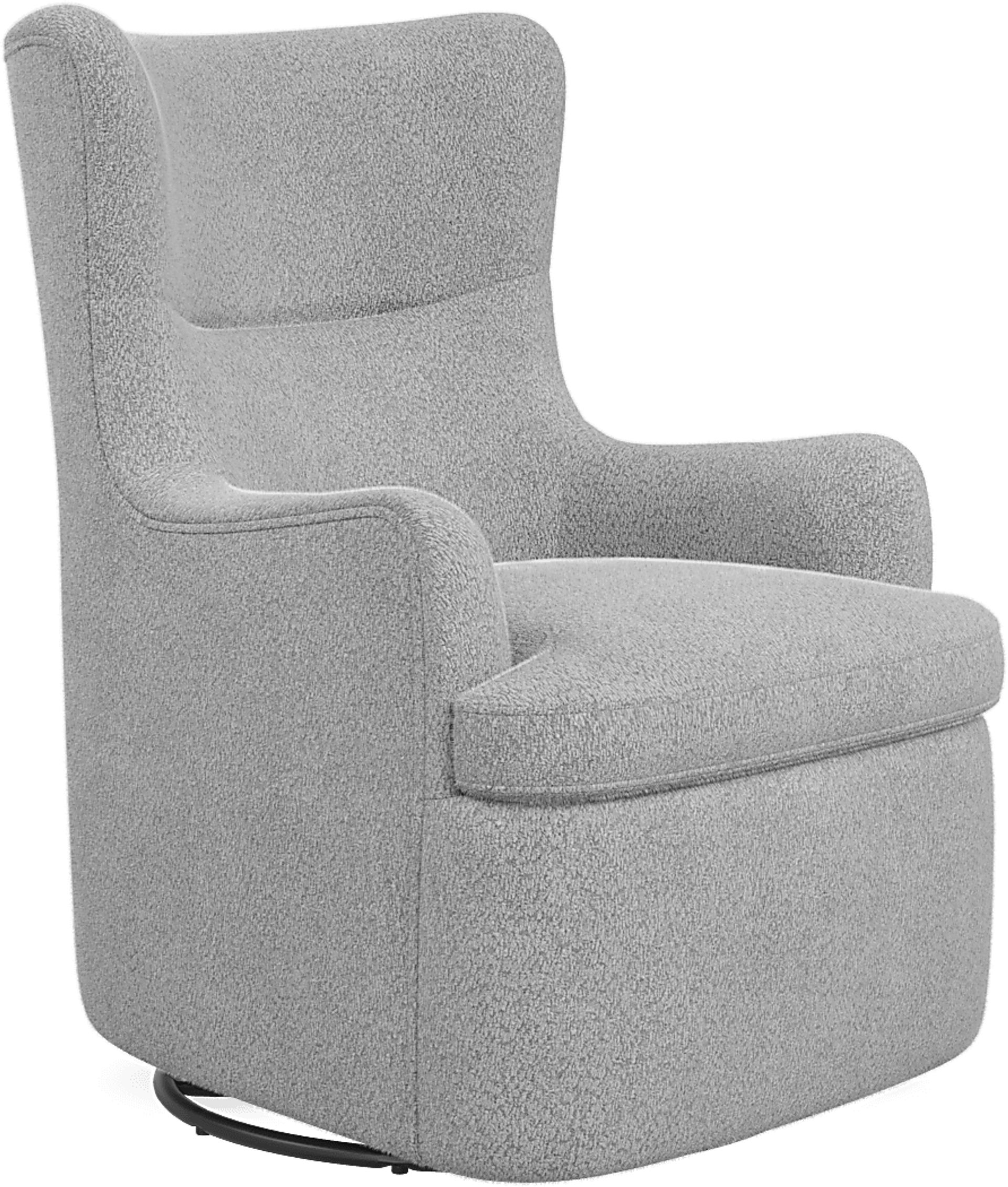 Colburn Silver Swivel Glider Accent Chair - Image 1