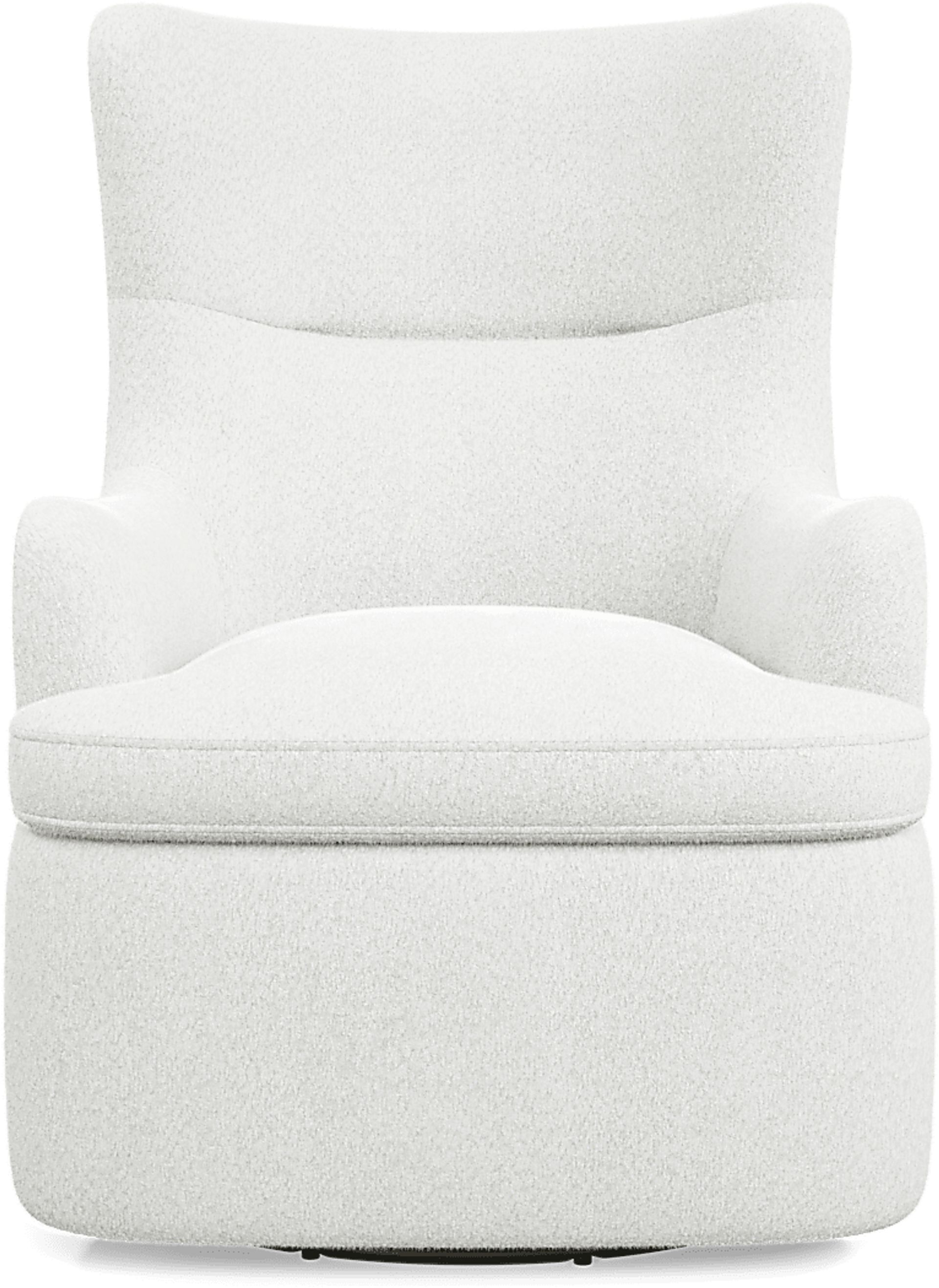 Colburn White Swivel Glider Accent Chair - Image 2