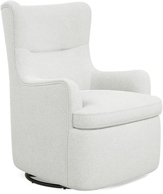 Colburn White Swivel Glider Accent Chair