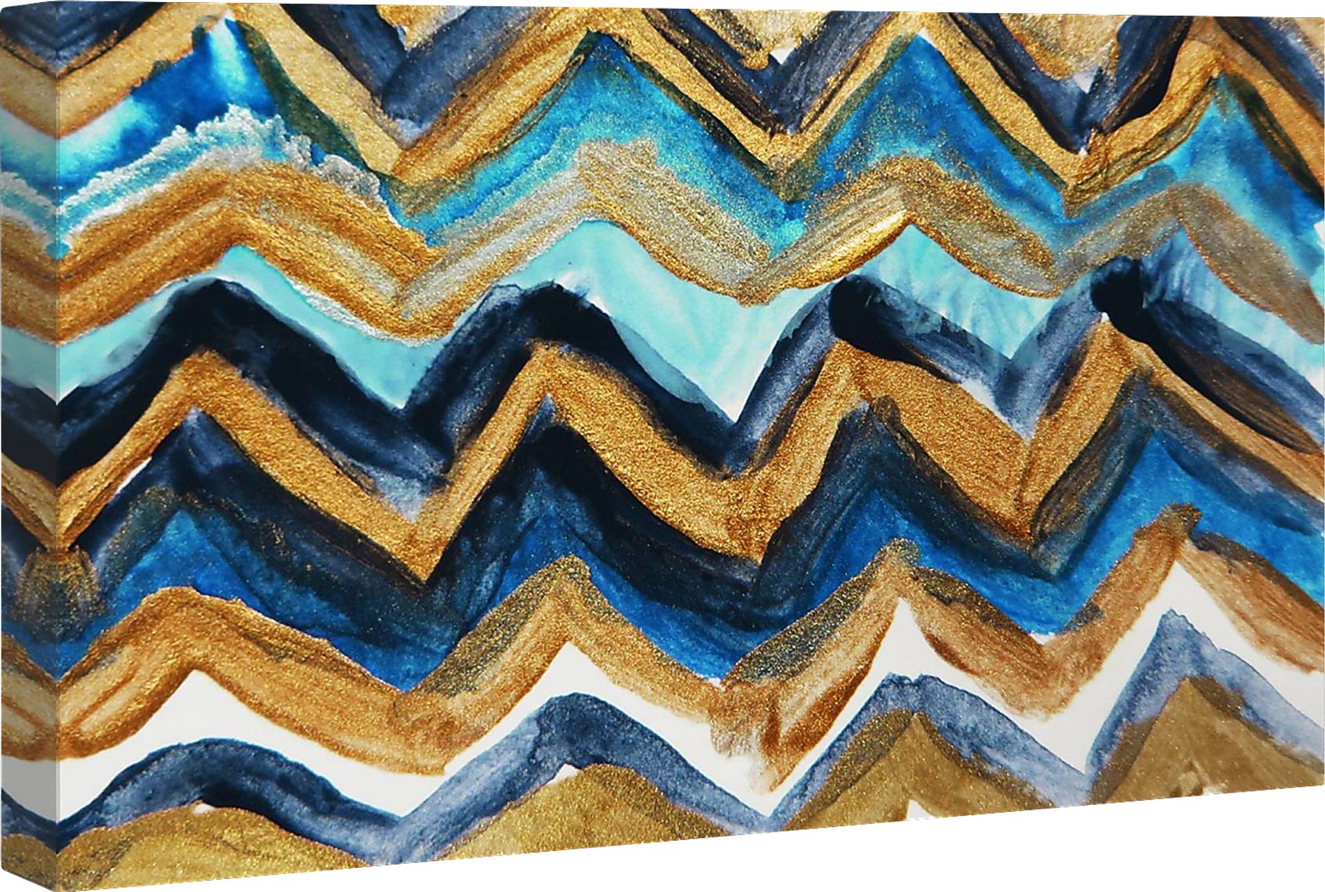 Cold Electric Waves Blue Artwork - Image 2