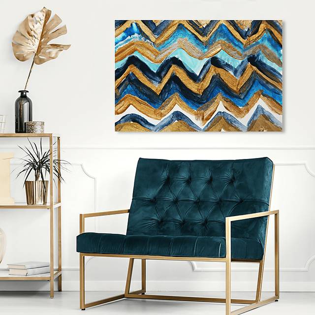 Cold Electric Waves Blue Artwork - Thumbnail - Image 4