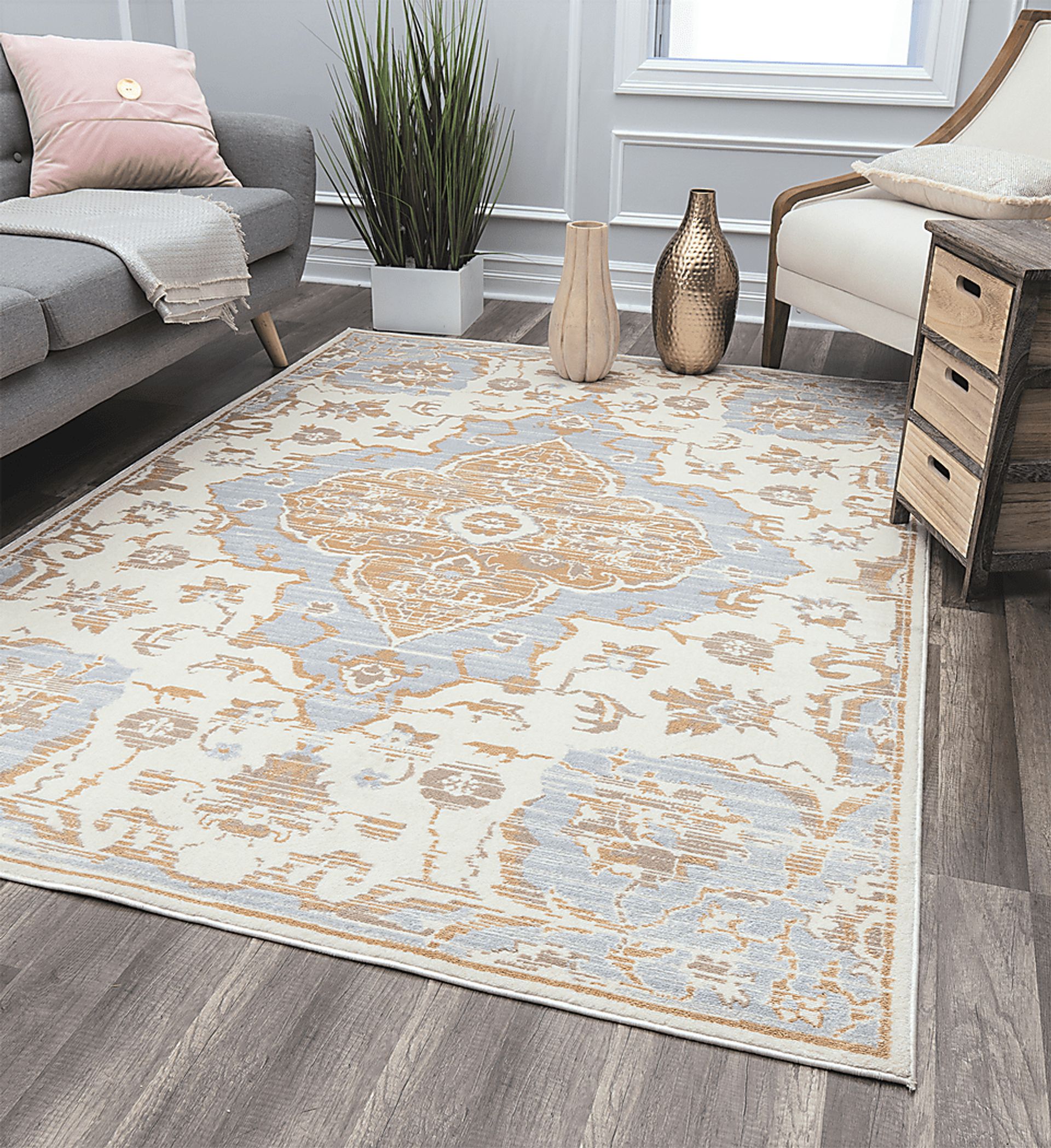 Cole Yellow 5'3 x 7' Rug - Image 3