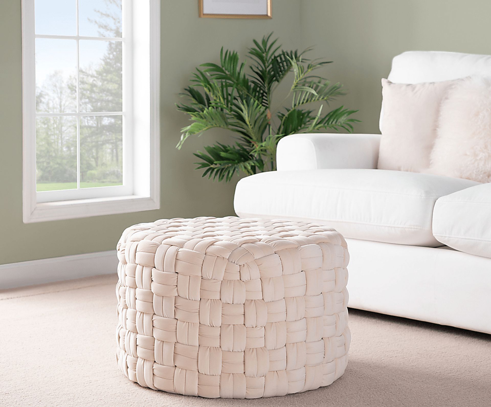 Colearine Cream Ottoman - Image 4