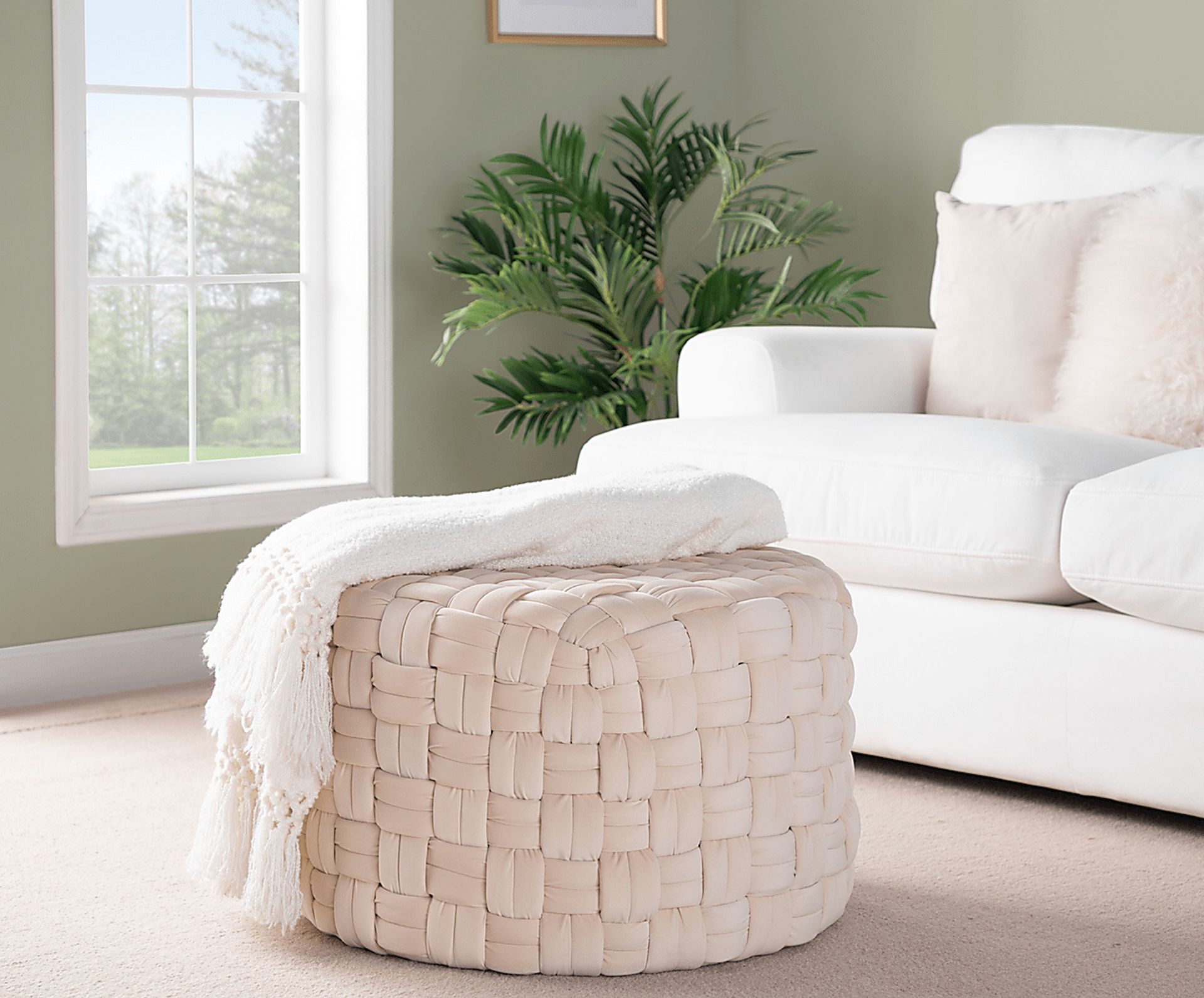 Colearine Cream Ottoman - Image 5