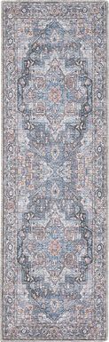 Coleena Light Blue 2' x 6'  Runner Rug