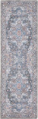 Coleena Light Blue 2' x 6' Runner Rug