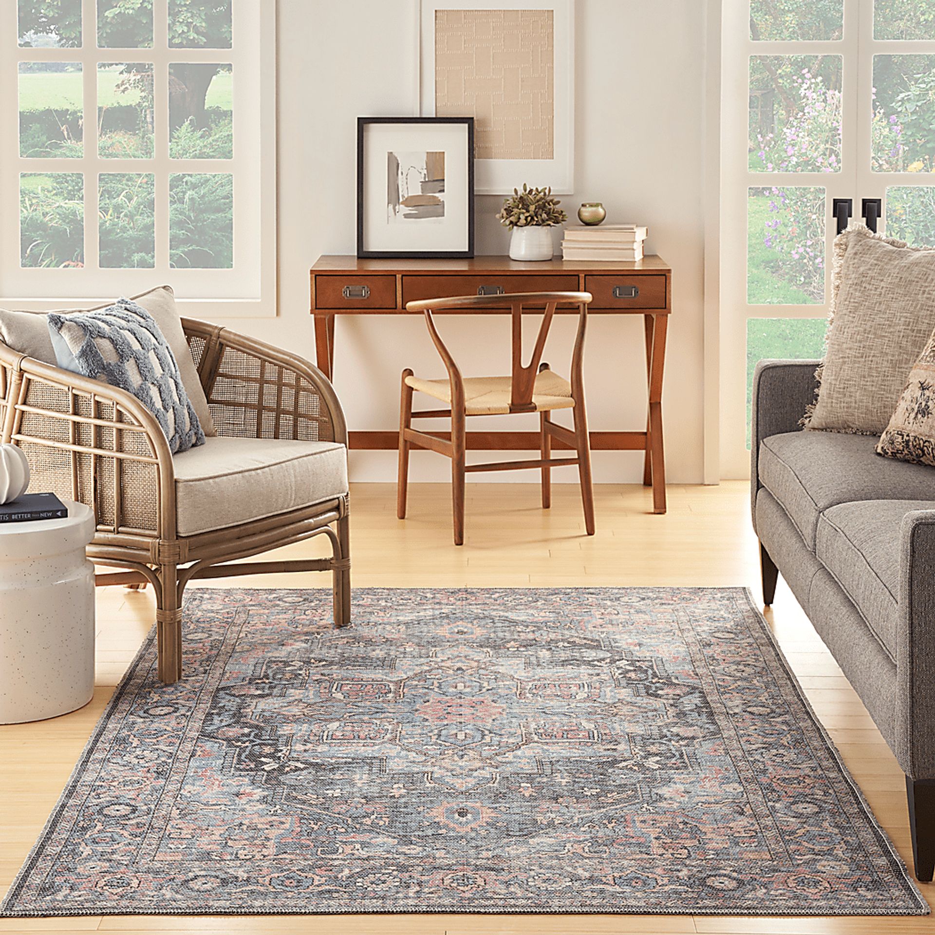 Coleena Light Blue 4' x 6' Rug - Image 6