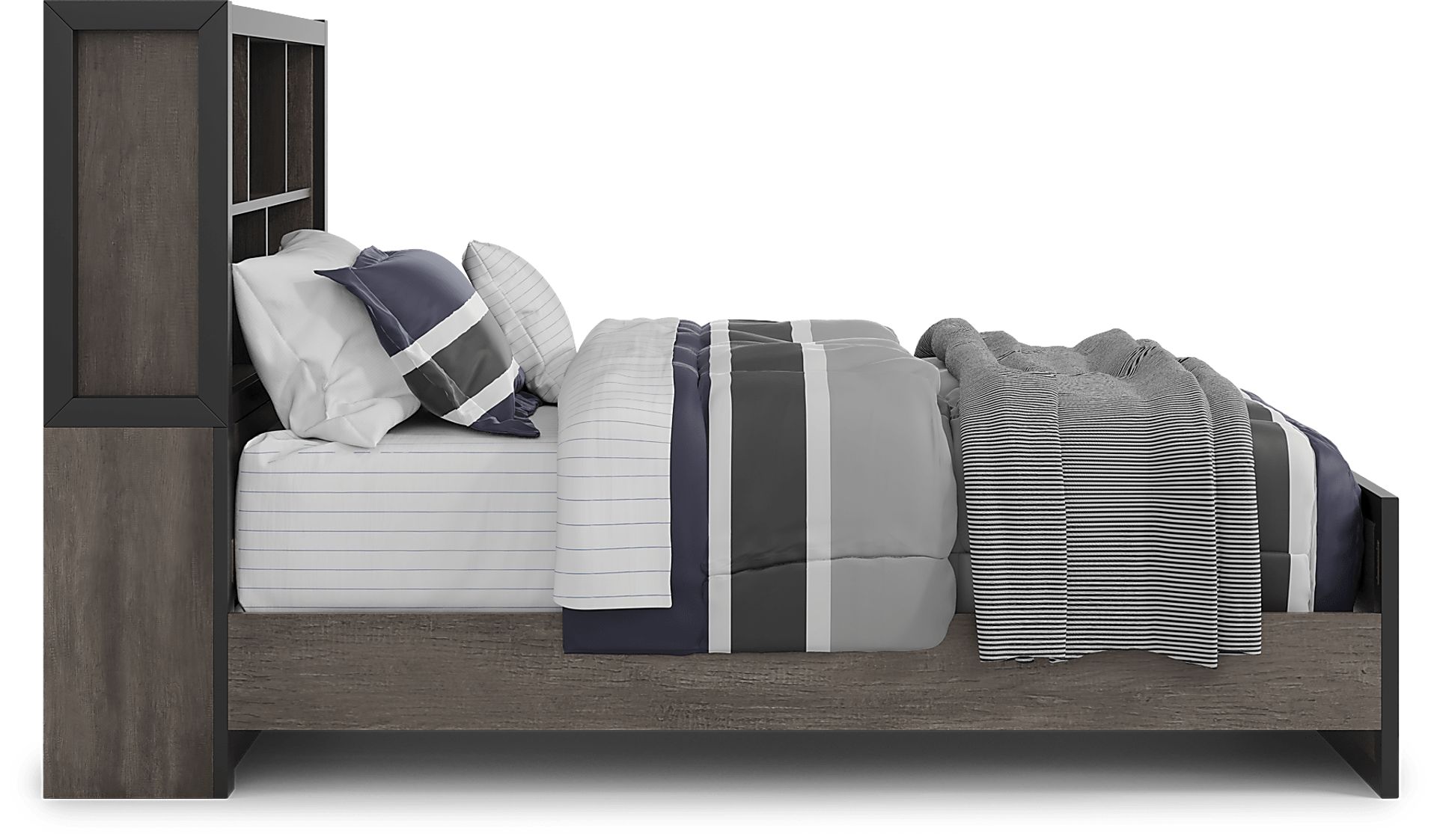 Kids Colefax Avenue Gray 3 Pc Full Bookcase Bed - Image 4