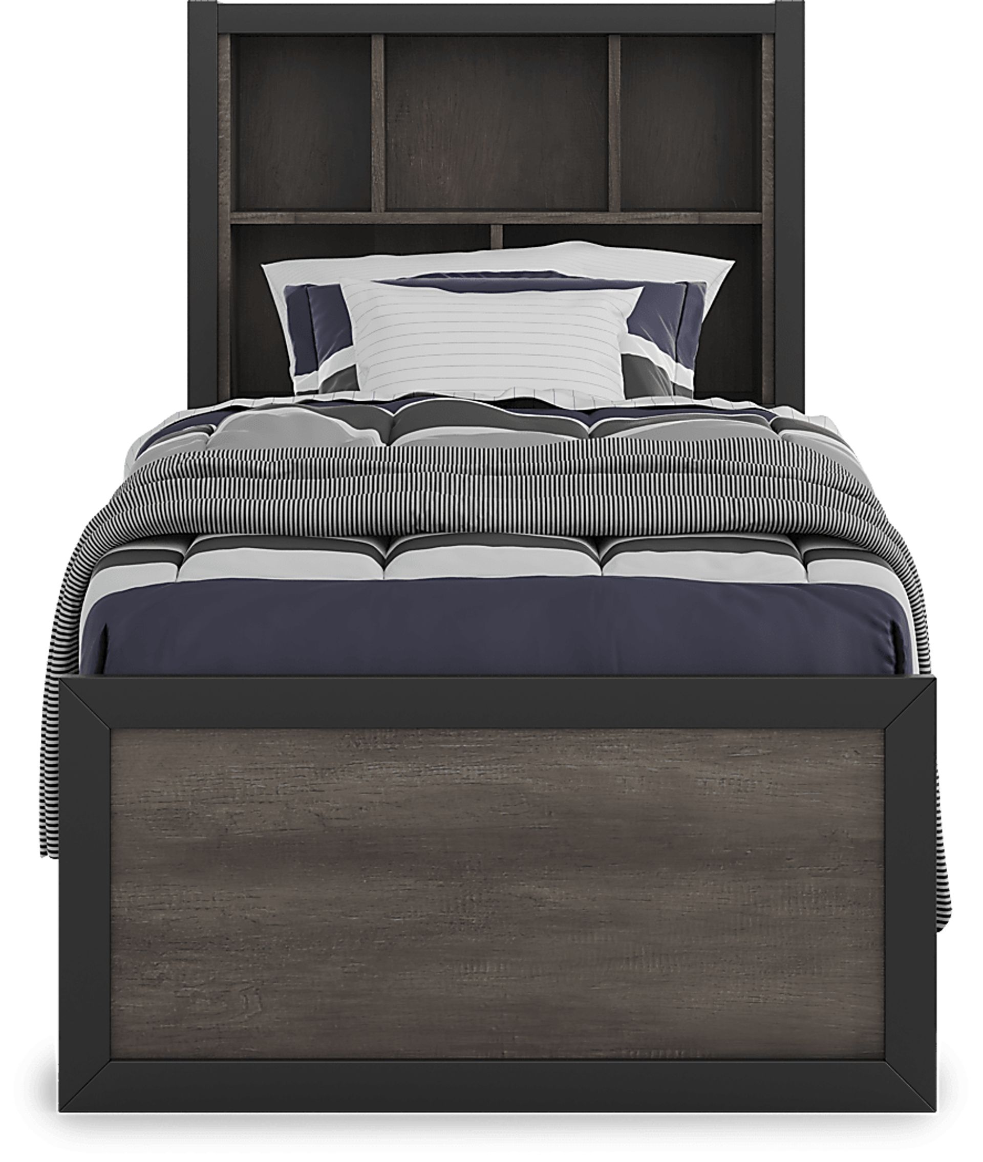 Kids Colefax Avenue Gray 3 Pc Twin Bookcase Bed - Image 3