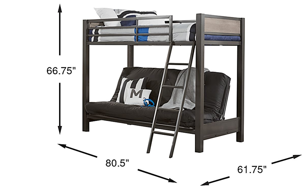 Colefax Avenue Gray Twin/Futon Loft Bed | Rooms to Go