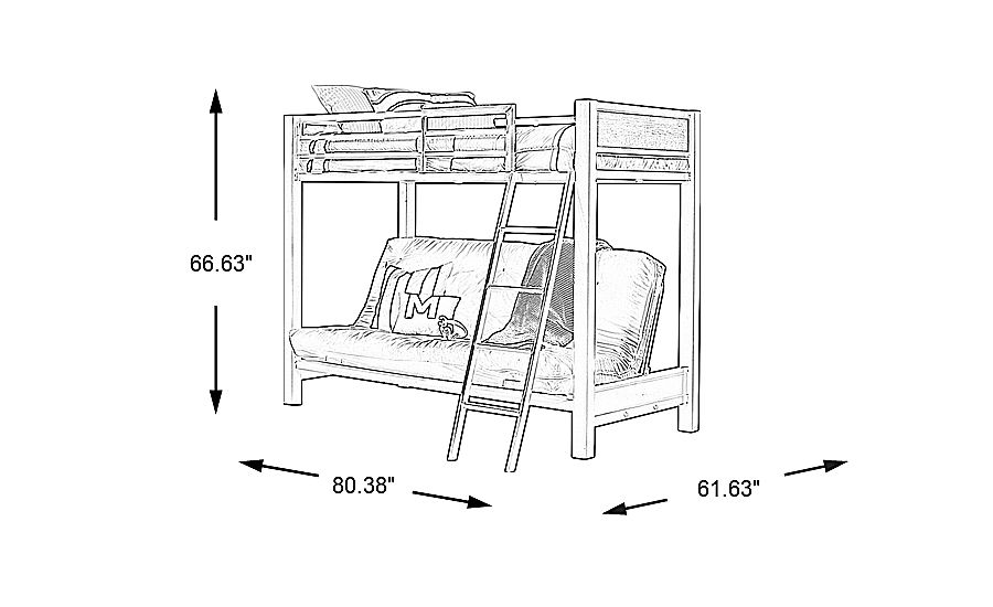 Colefax Avenue Gray Twin/Futon Loft Bed Rooms To Go