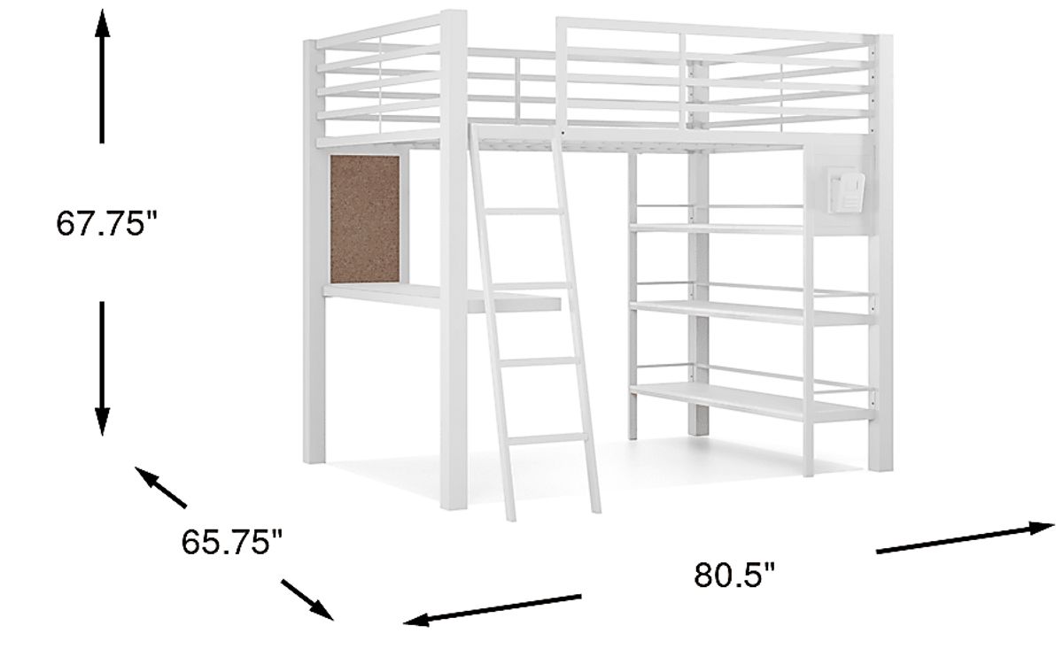 Colefax Avenue 5 Pc White Colors,White Full Loft Bed Rooms to Go