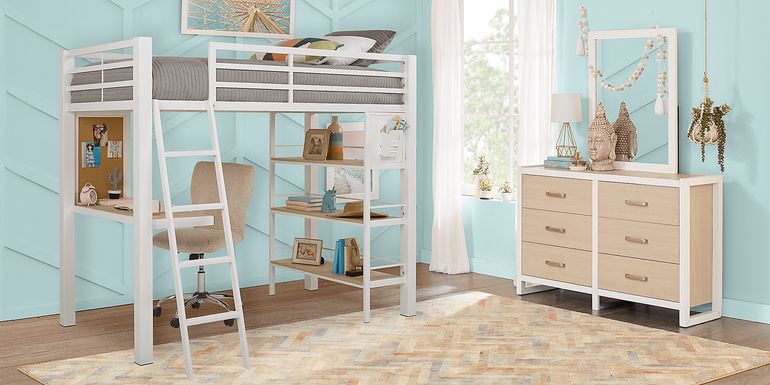 Teen Tween Loft Beds With Desk, Colefax Avenue Gray Twin Loft Bed With Desk And Bookcase Instructions